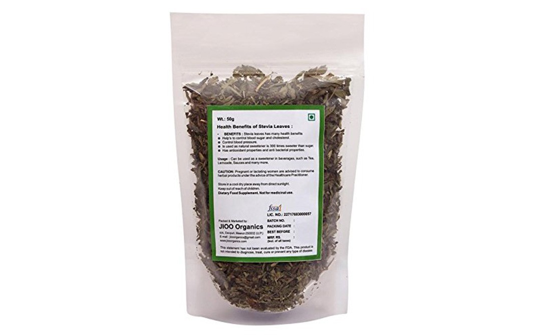 Jioo Organics Stevia Leaves    Pack  50 grams